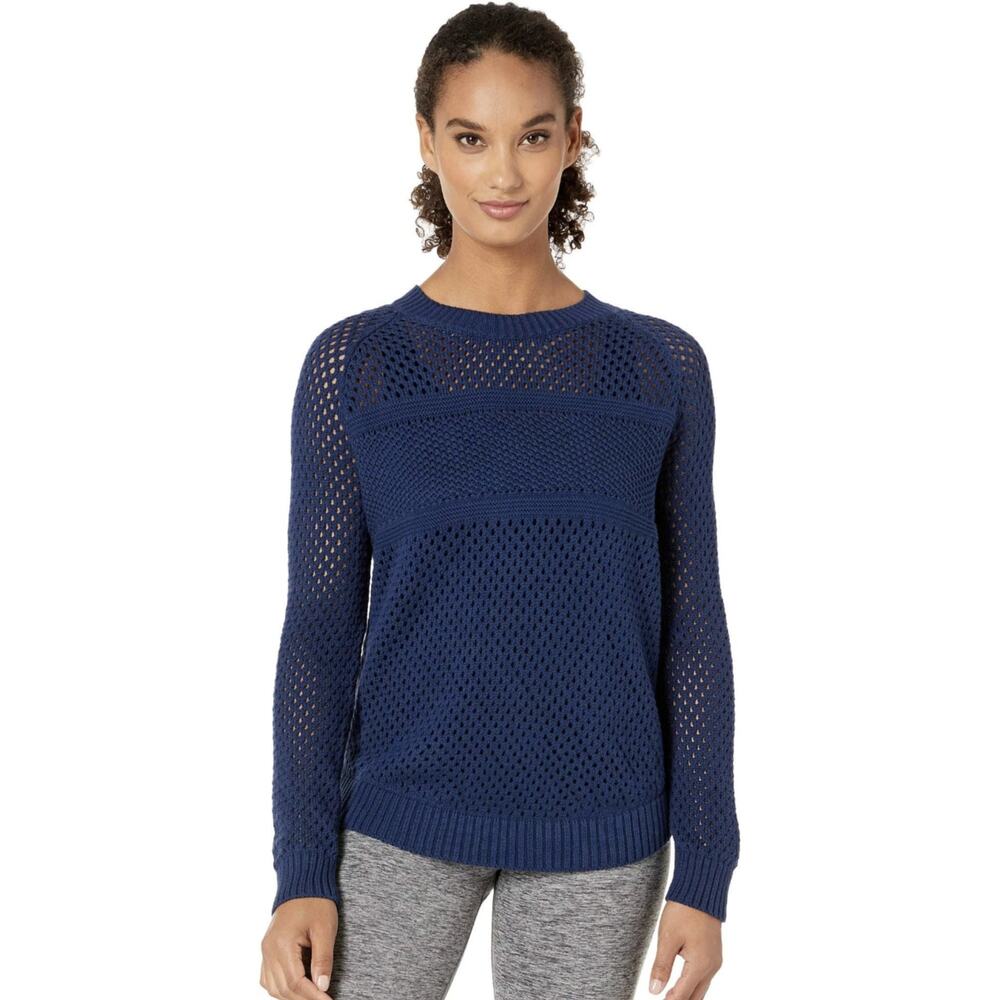 prAna Kokimo Blue Pullover Mesh Sweater